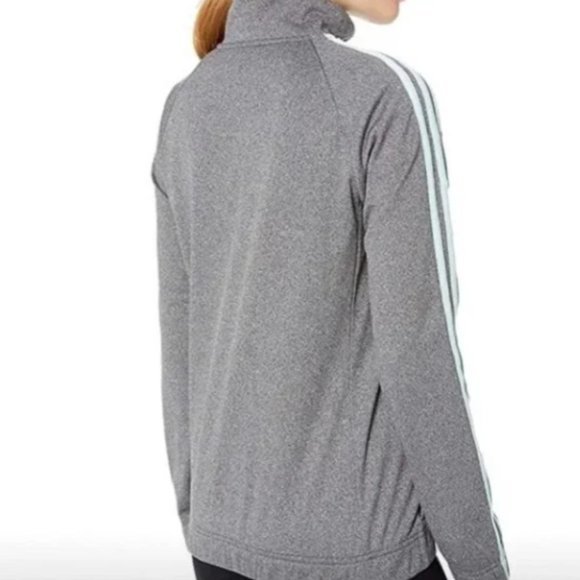 Adidas Women's Gray Mint Green Full Zip Tricot Track Jacket Sz. M - Picture 2 of 15